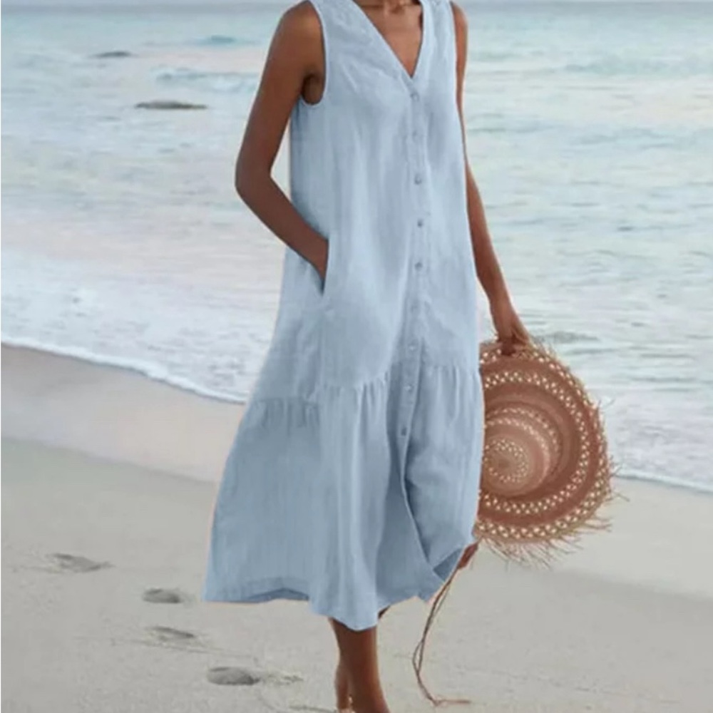 Summer Dress Light Blue Size L